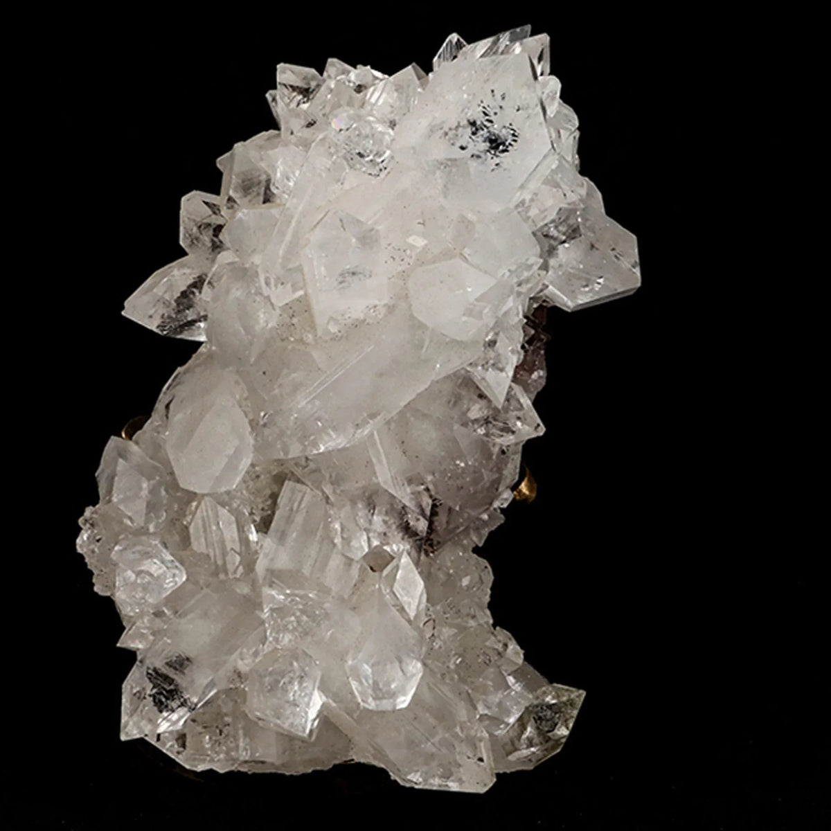 Clear Apophyllite crystal cluster with reflective pyramidal points