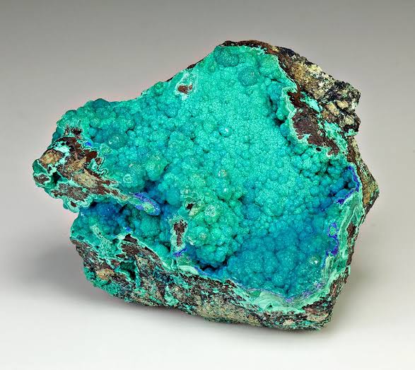 Blue-green Chrysocolla mineral specimen with vivid copper-rich colour