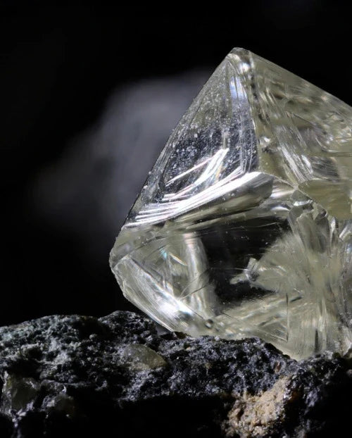 Natural Diamond specimen illustrating crystalline form, deep-Earth origin and natural colour variation