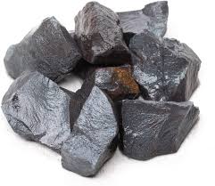 Hematite specimen with a metallic grey surface and red streak