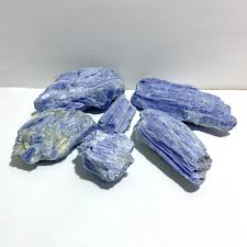 Blue bladed Kyanite crystal specimen showing natural growth lines