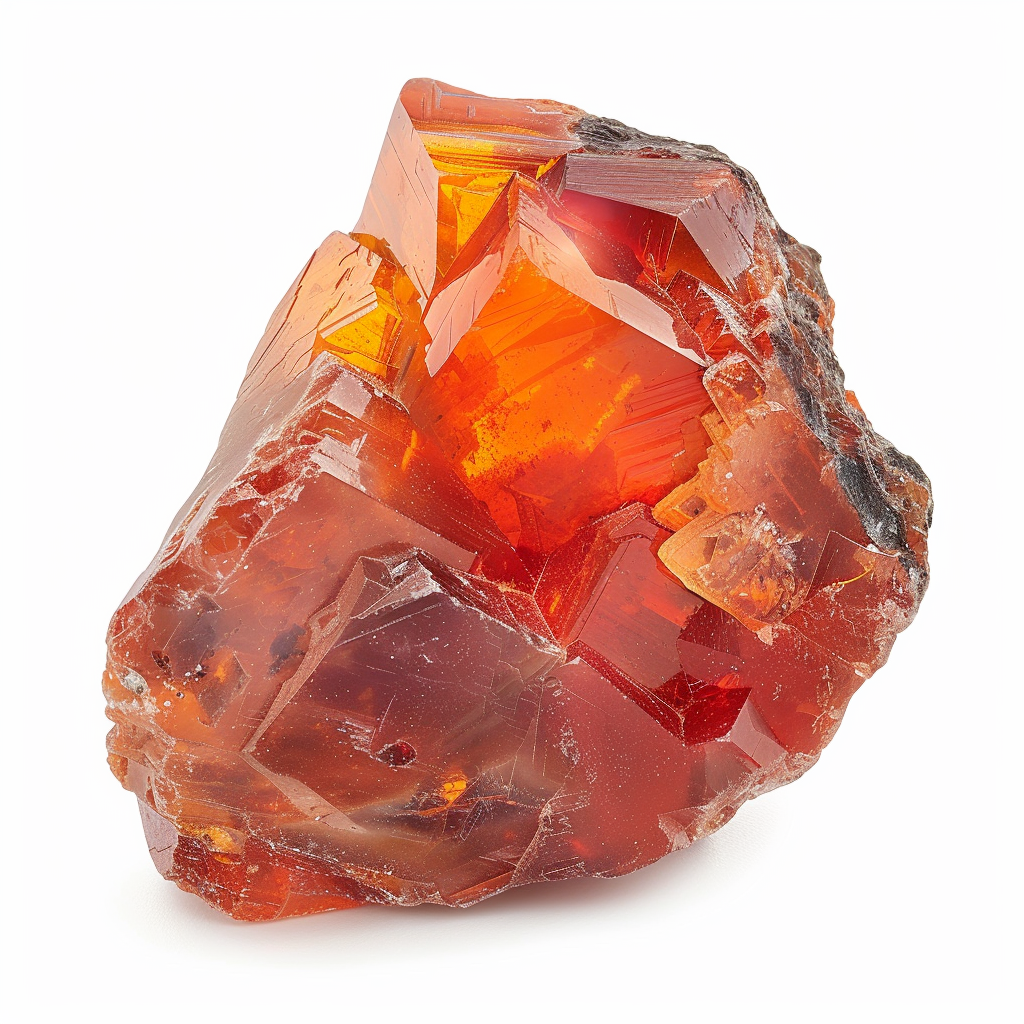 Polished orange-red Carnelian stone showing natural colour variation and translucent Chalcedony texture