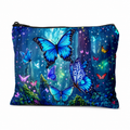 Moonlit Butterfly Garden Linen Zip Bag