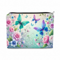 Pastel Butterfly Garden Polyester Zip Bag