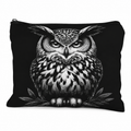Midnight Owl Linen Zip Bag