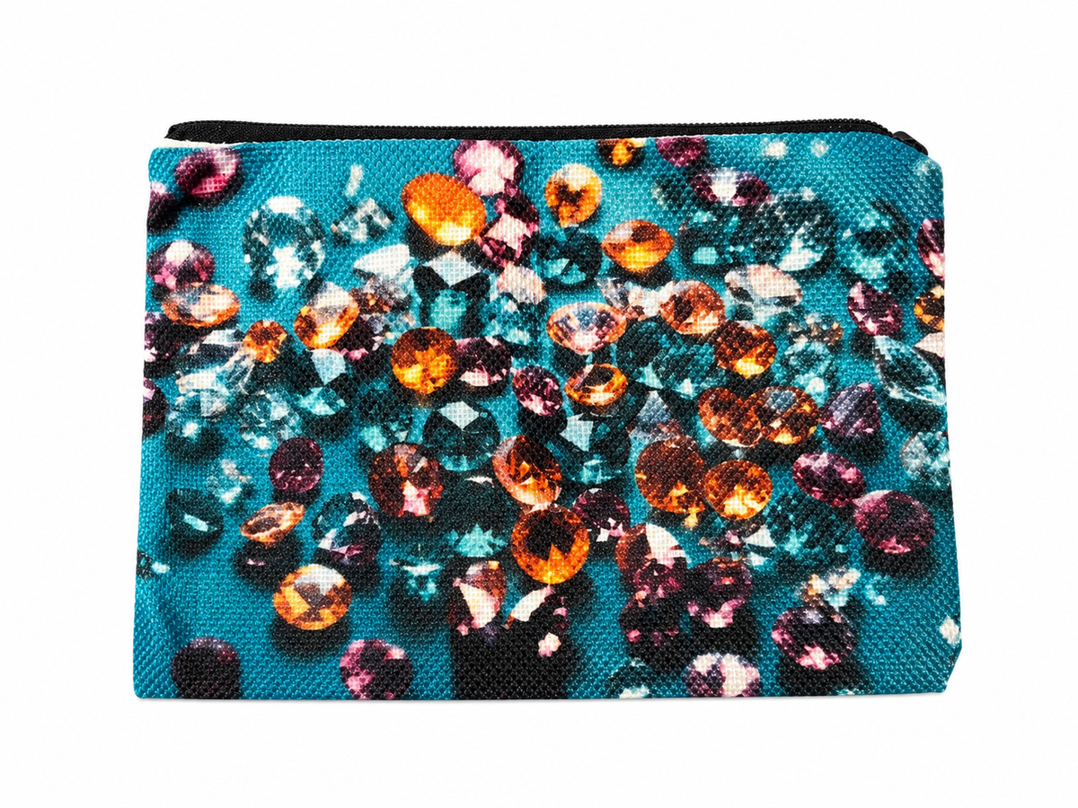 The Jewel Scatter Linen Zip Bag