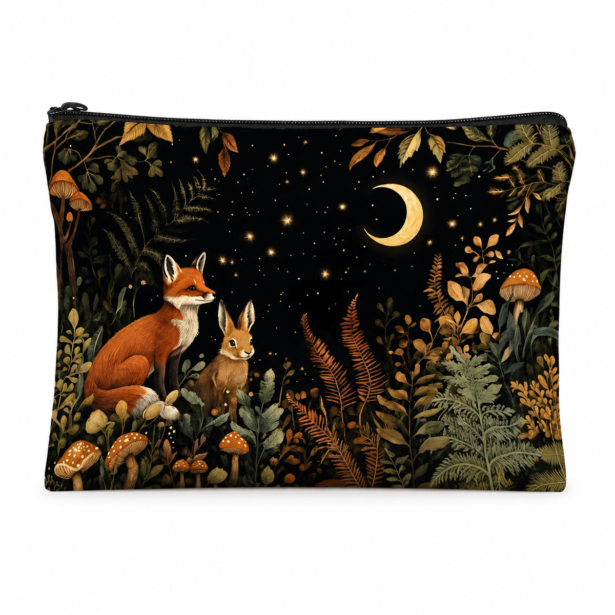 The Moonlit Woodland Linen Zip Bag
