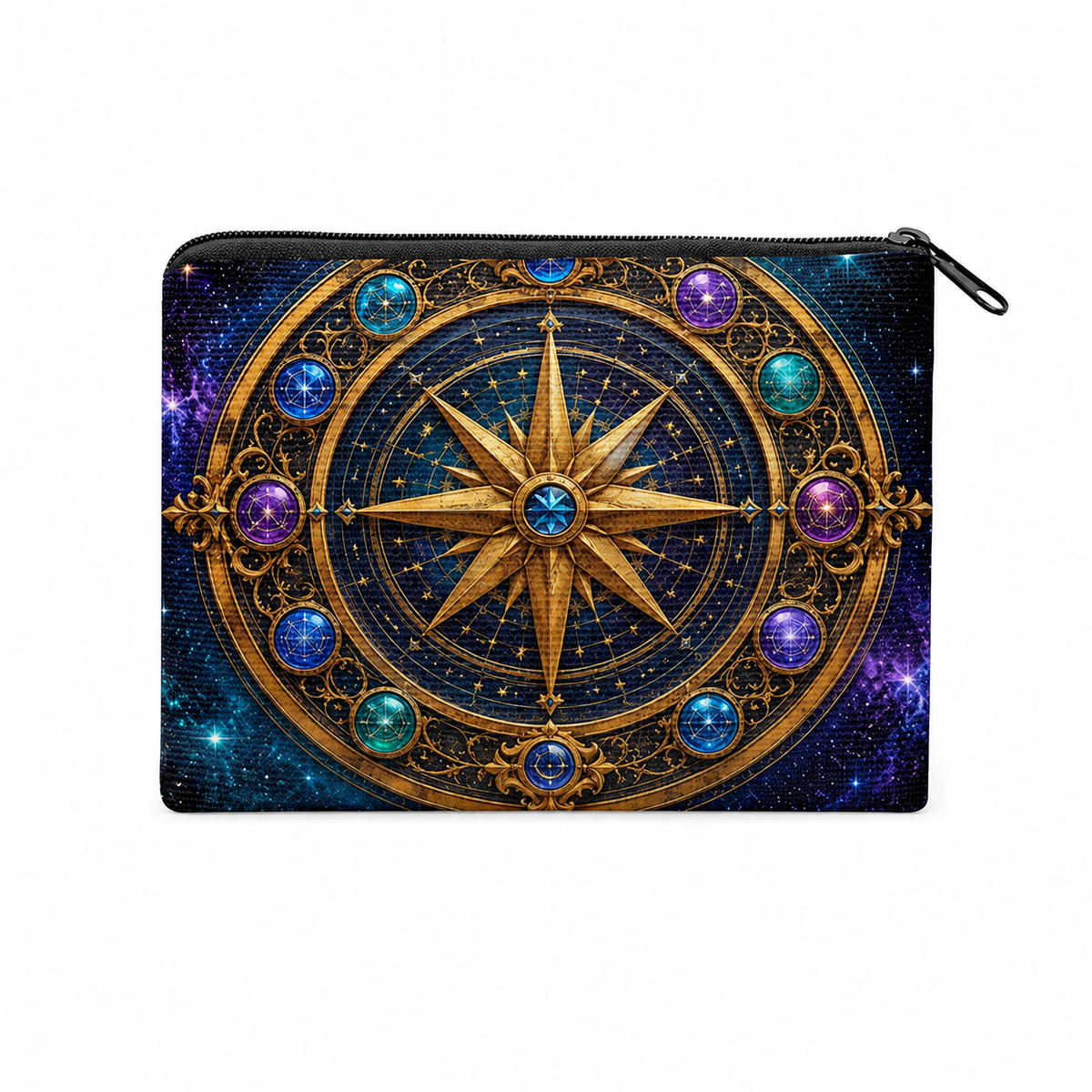 The Celestial Compass Linen Zip Bag
