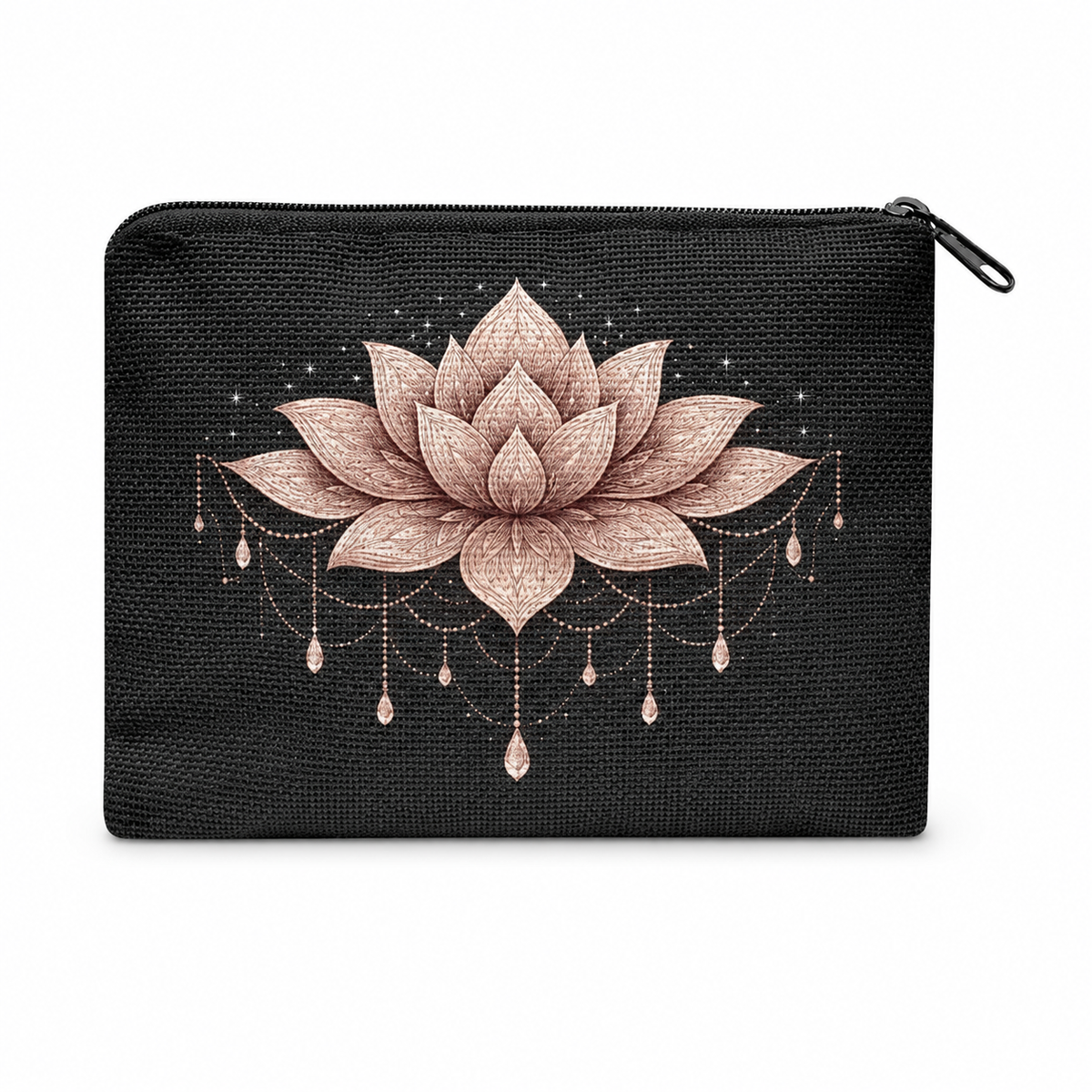 The Rose Gold Lotus Linen Coin Purse