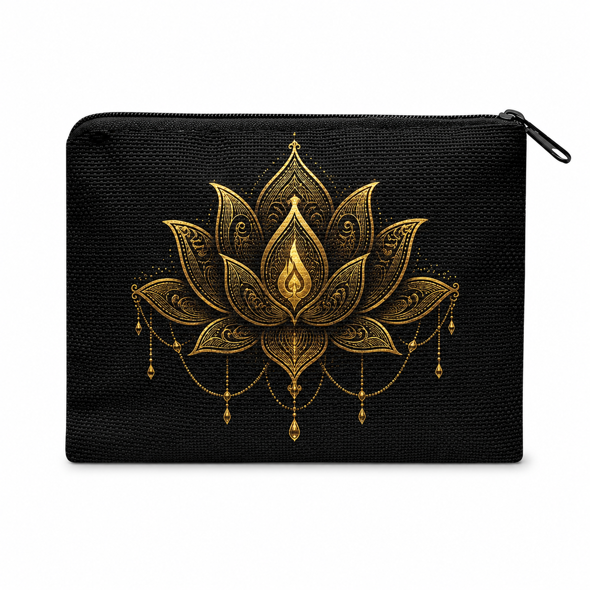 The Golden Lotus Linen Coin Purse
