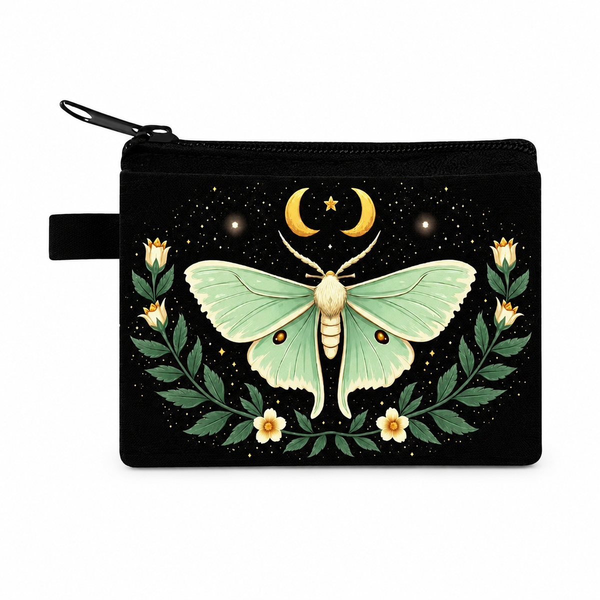 The Moonlit Luna Moth Canvas Coin Purse