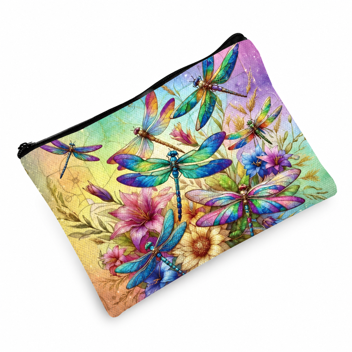 The Dragonfly Garden Polyester Zip Bag