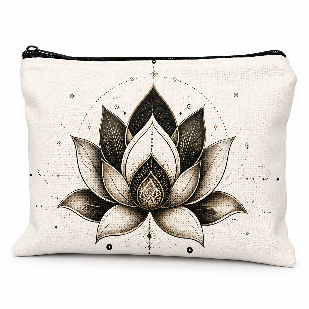 The Quiet Lotus Linen Zip Bag