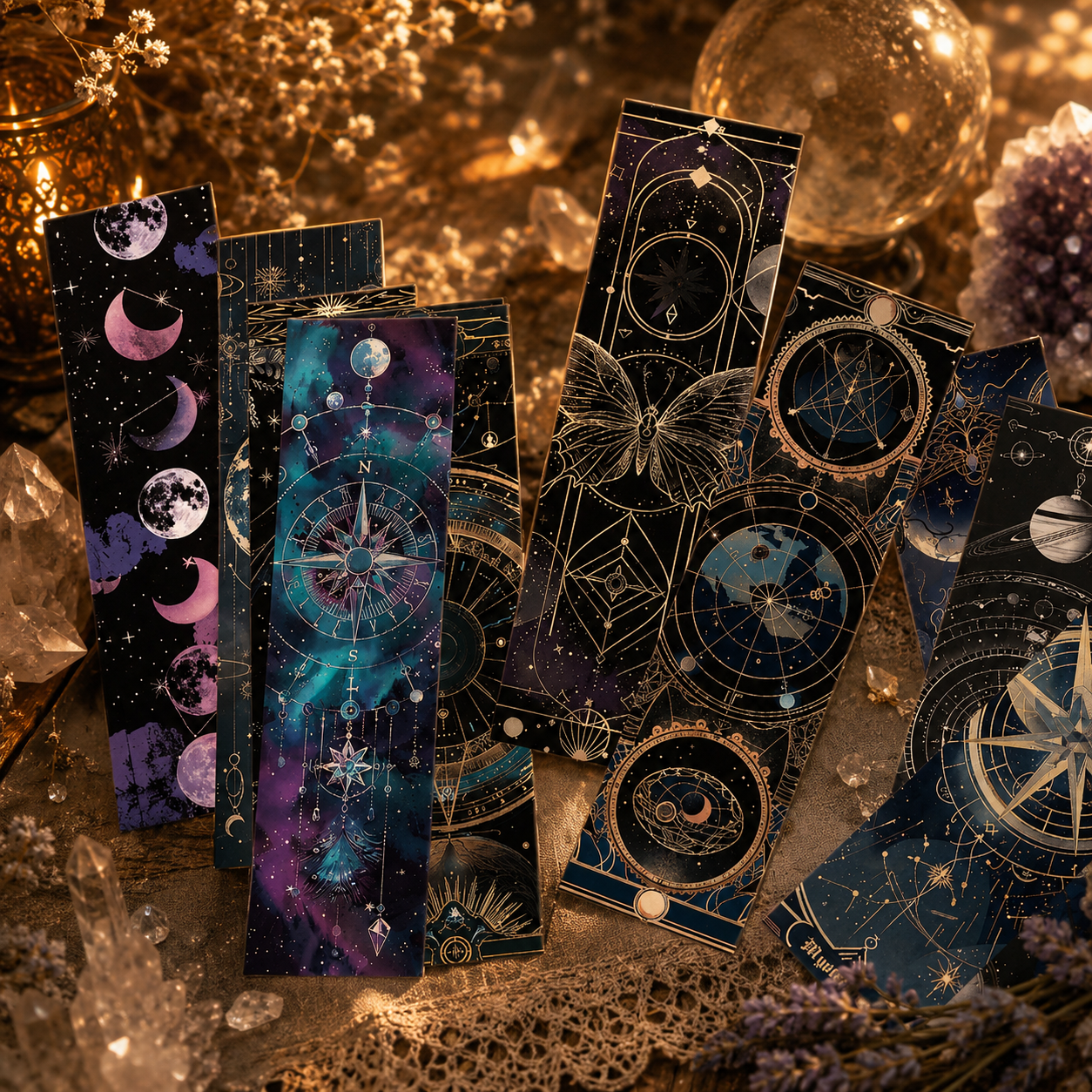 Fantasy Cosmic Tarot Inspired Bookmarks