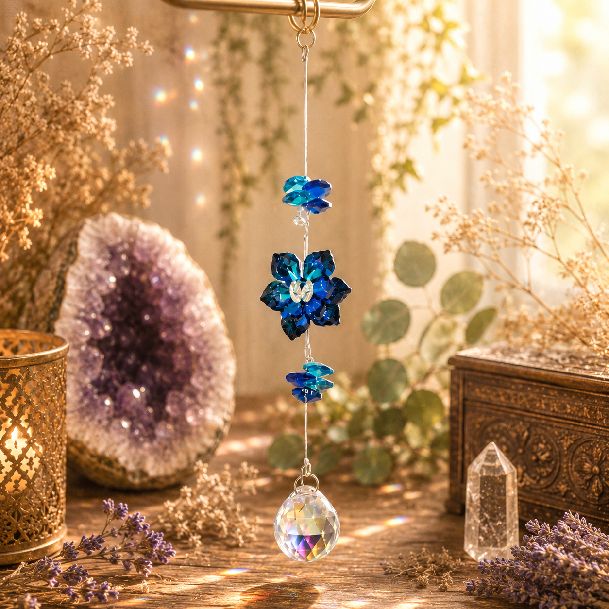 Glass Lotus Sun Catcher