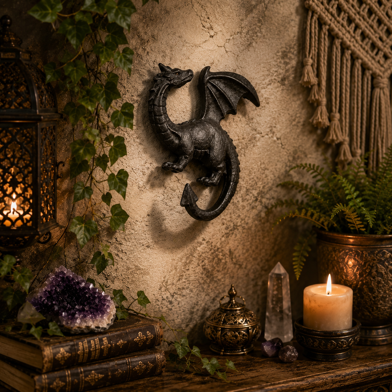 Cast Iron Winged Dragon Wall Hook