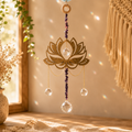 Natural Amethyst Lotus Suncatcher