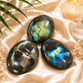 Genuine Labradorite Crystal Palm Stone