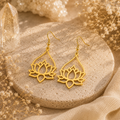 Golden Lotus Reverie Drop Earrings