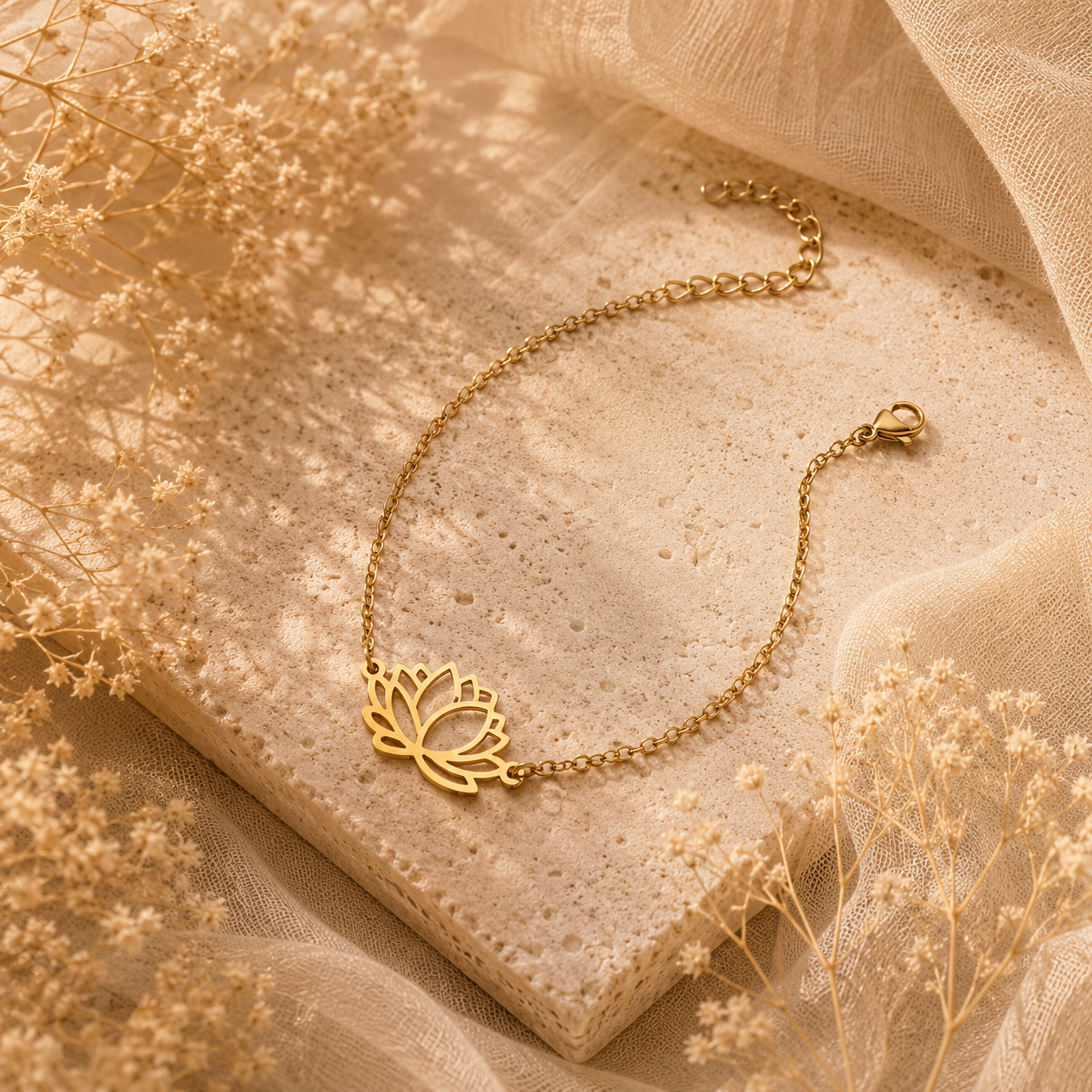 The Lotus in Bloom Bracelet – Gold Plated
