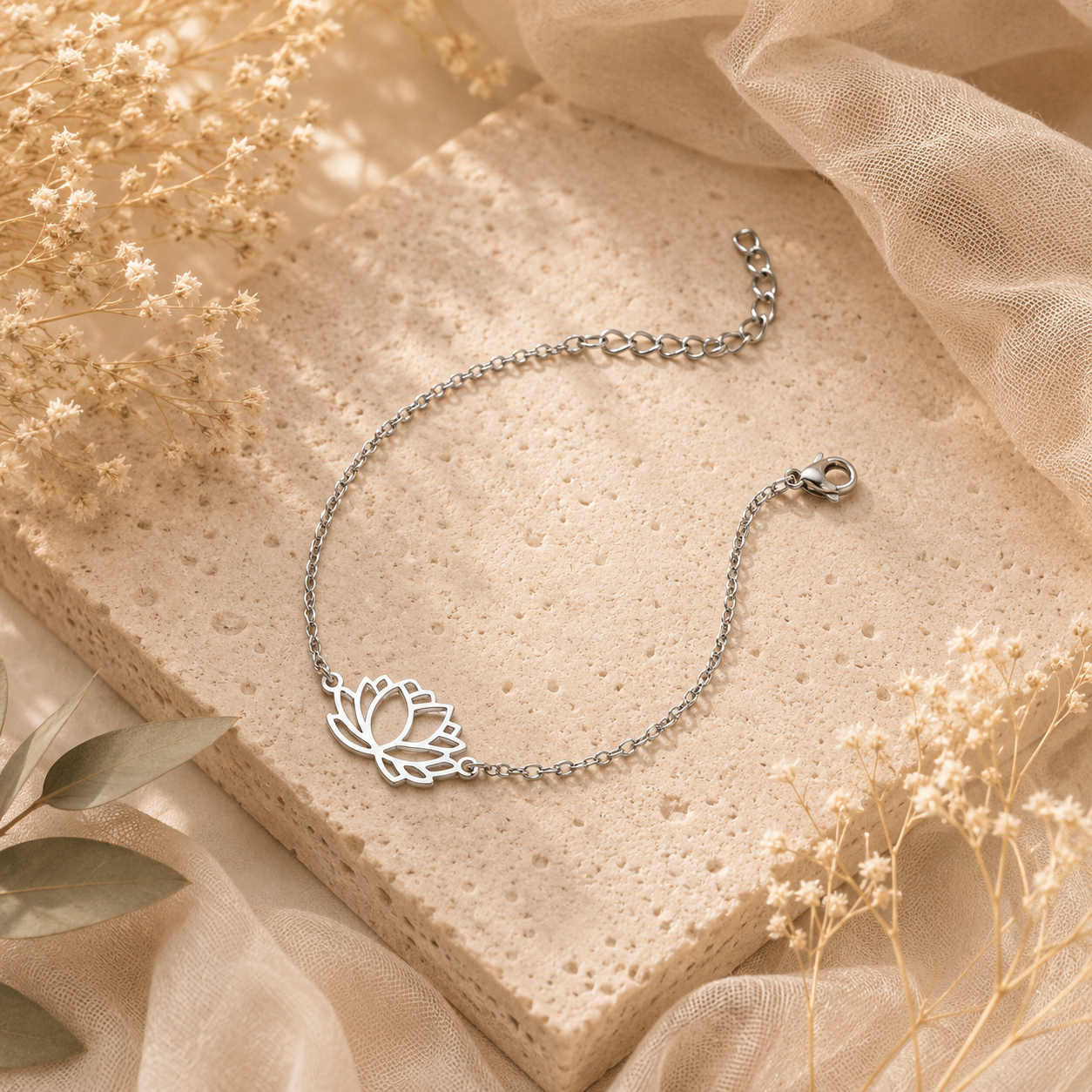 The Lotus in Bloom Bracelet – Stainless Steel