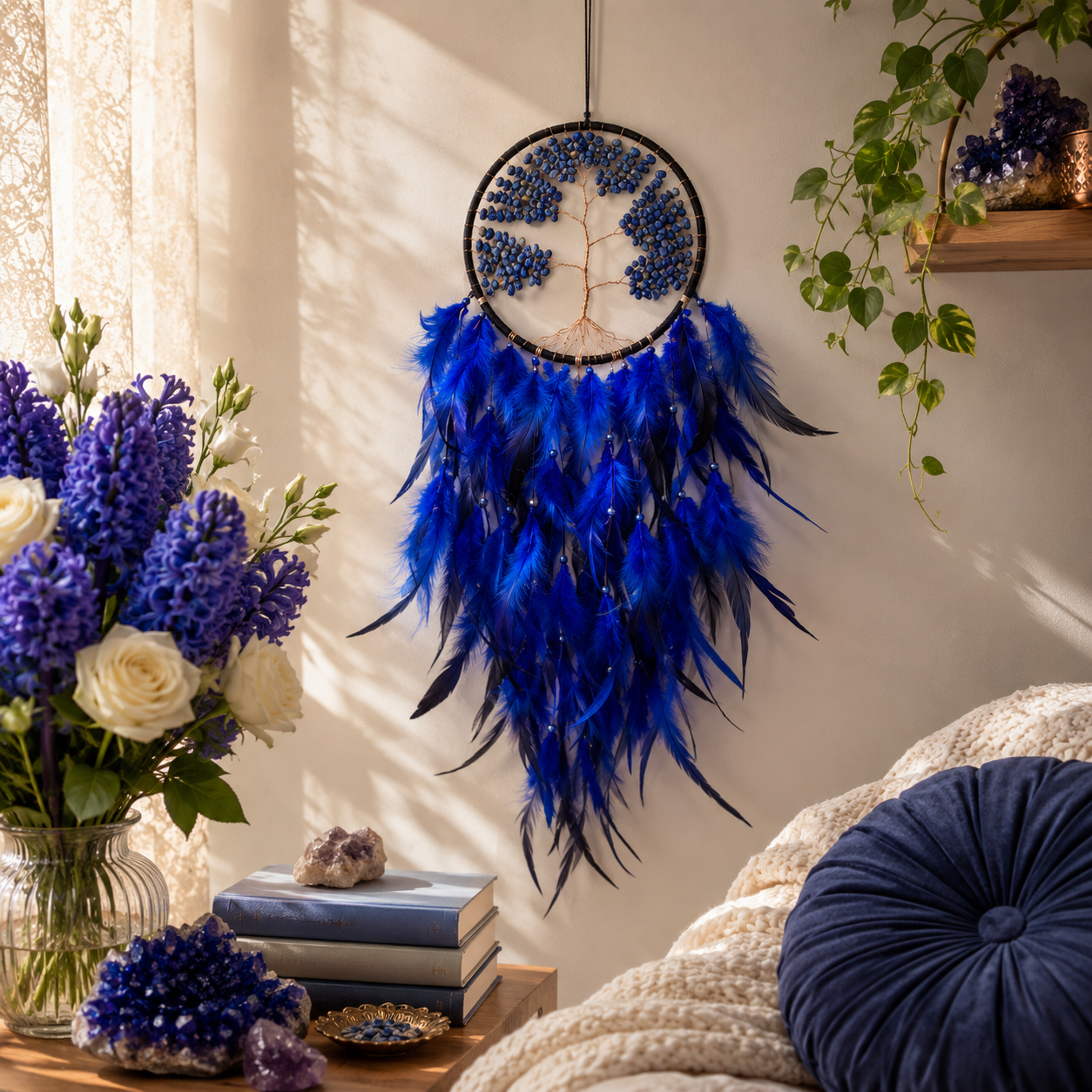 The Lapis World Tree Dreamcatcher