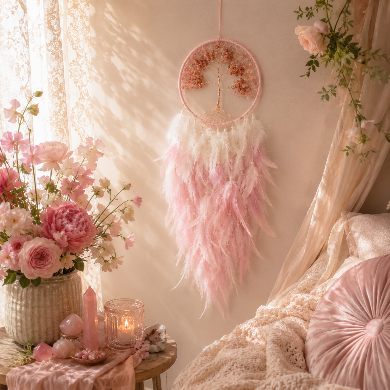 The Rose Garden World Tree Dreamcatcher