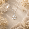 Open Lotus Flower Necklace – Stainless Steel