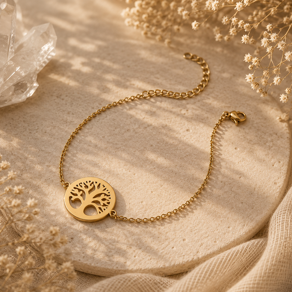 Encircled Tree of Life Bracelet – Gold Plated