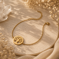 Encircled Tree of Life Bracelet – Gold Plated