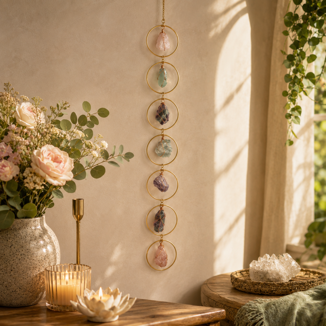 The Seven Treasures – Handcrafted Crystal Wall Hanging