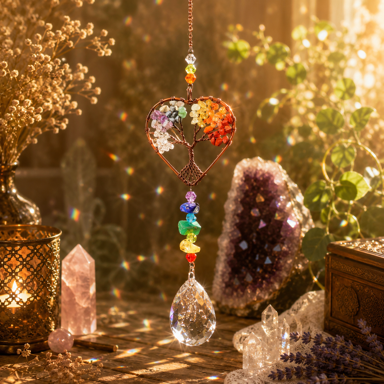Tree of Life Heart Suncatcher