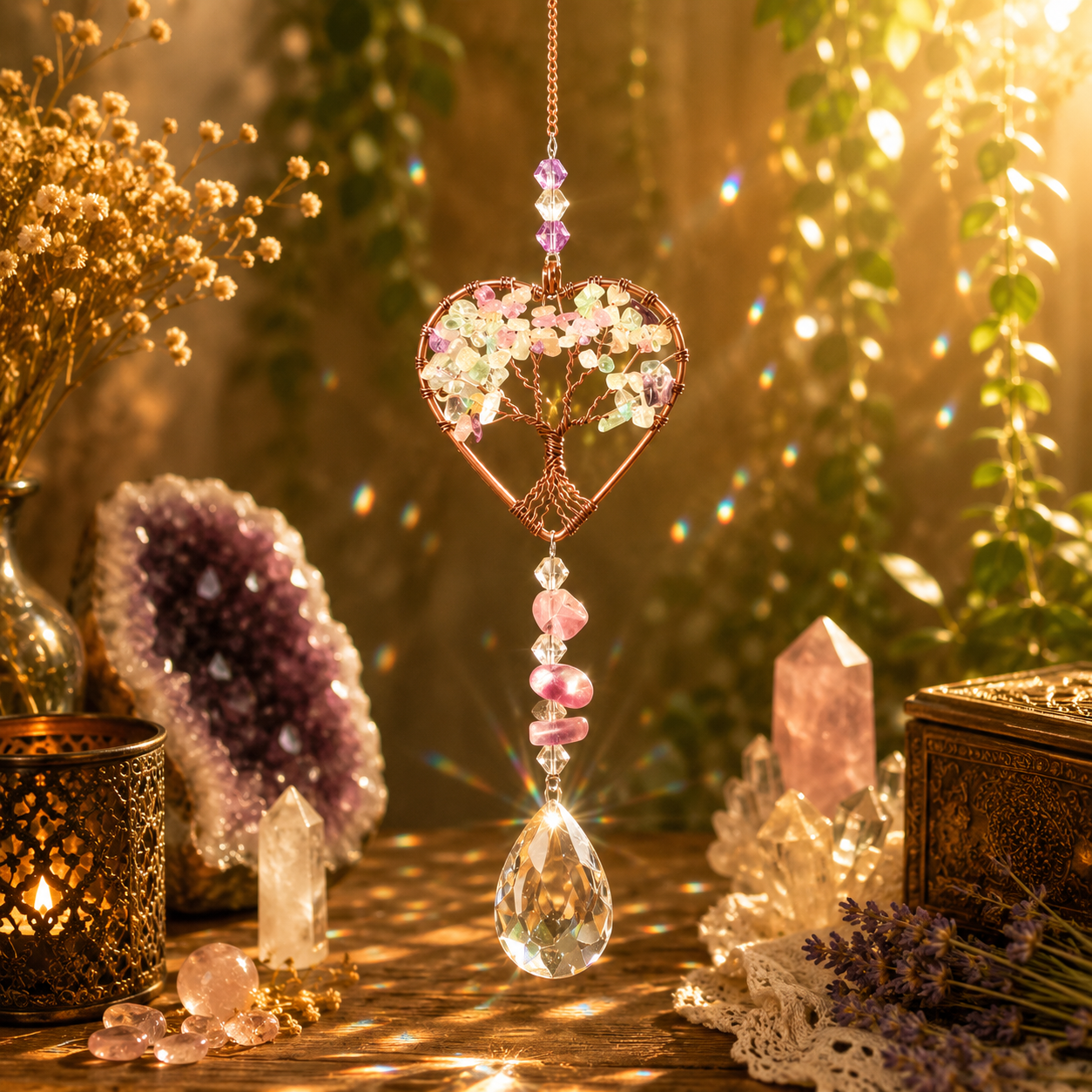 Tree of Life Heart Suncatcher