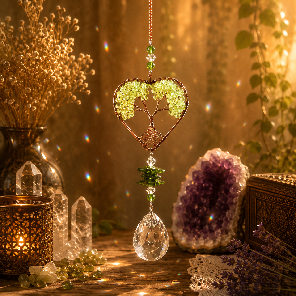 Tree of Life Heart Suncatcher