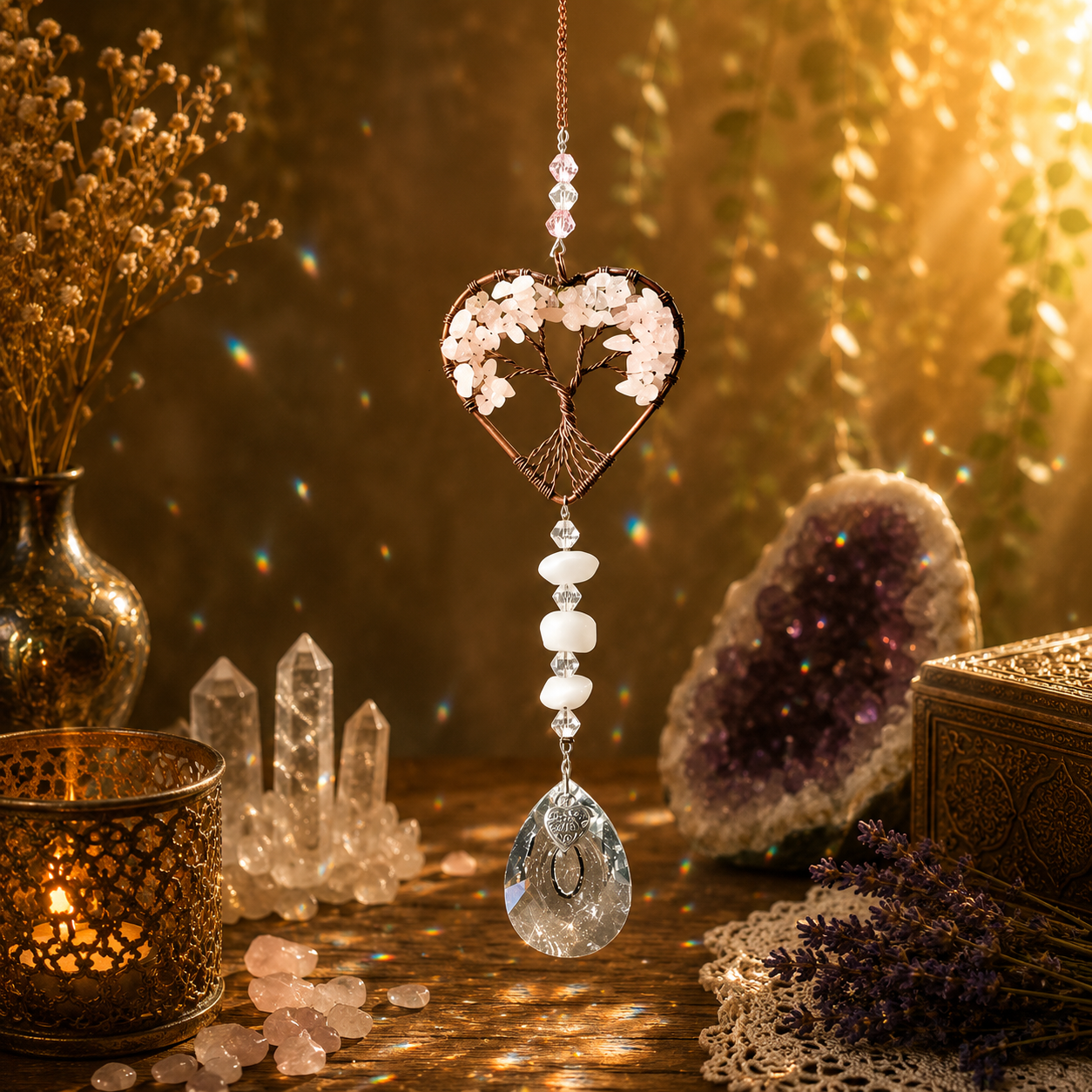 Tree of Life Heart Suncatcher