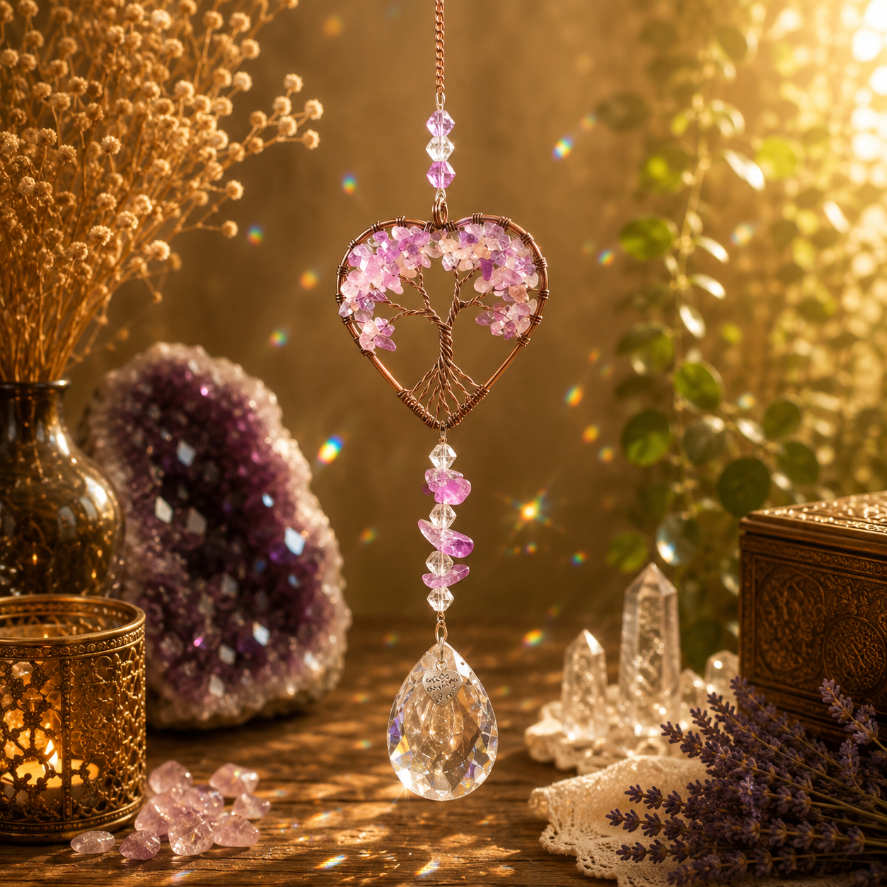 Tree of Life Heart Suncatcher