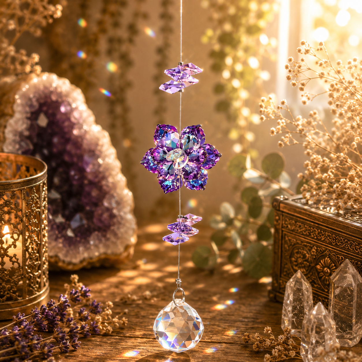 Glass Lotus Sun Catcher