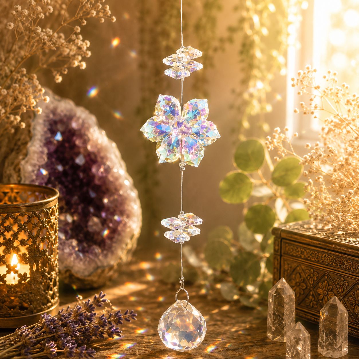 Glass Lotus Sun Catcher
