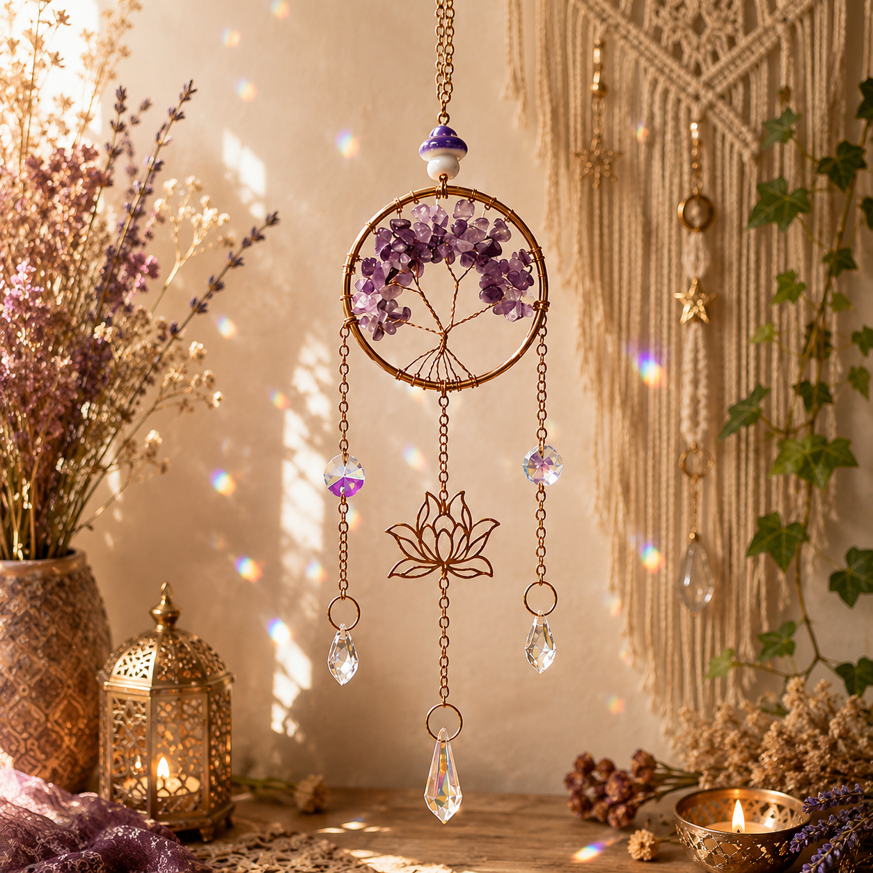 Enchanted Tree of Life Lotus Suncatcher