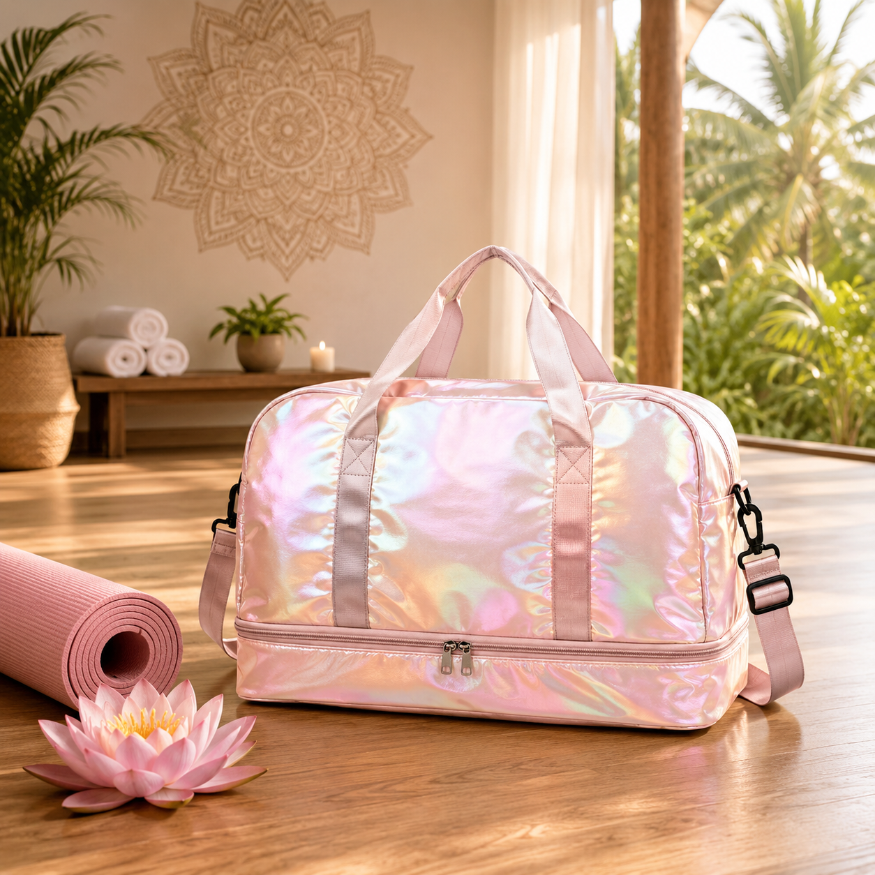 Holographic Shimmer Travel Duffel Bag