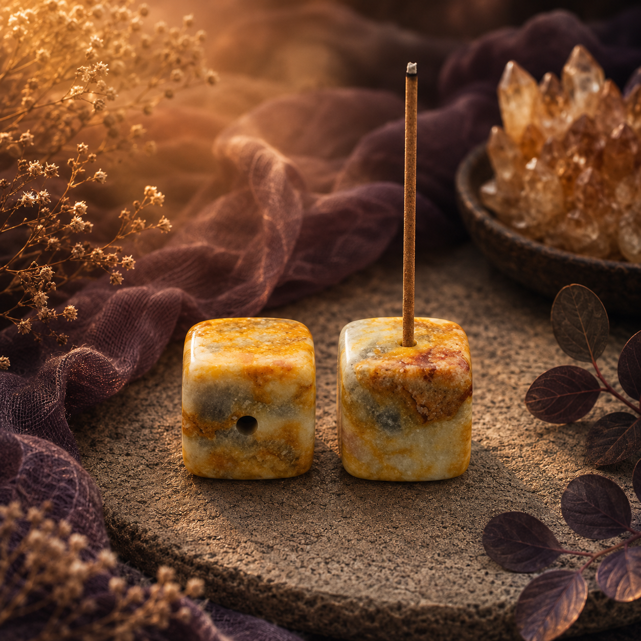 Stone & Smoke Crystal Incense Holder