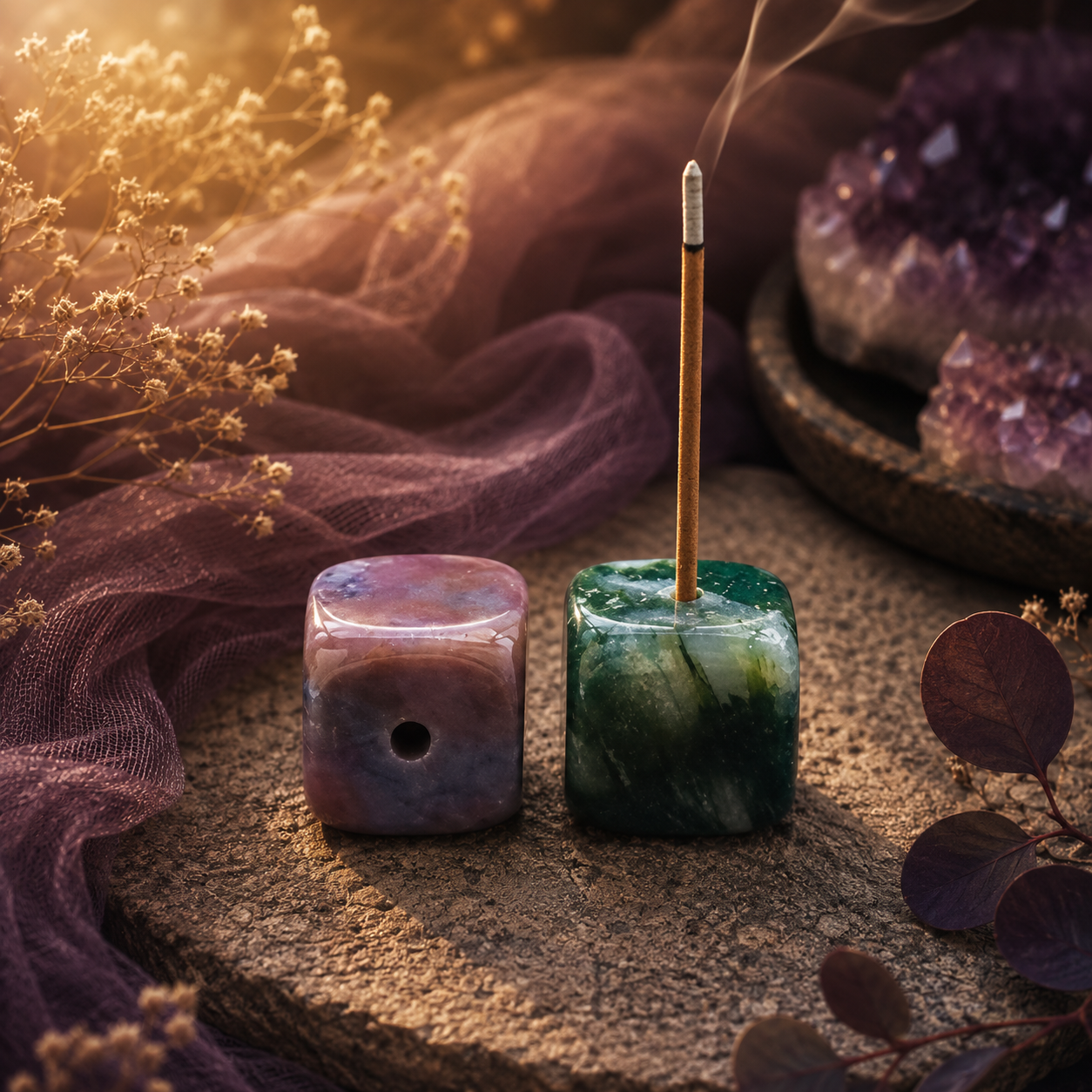 Stone & Smoke Crystal Incense Holder