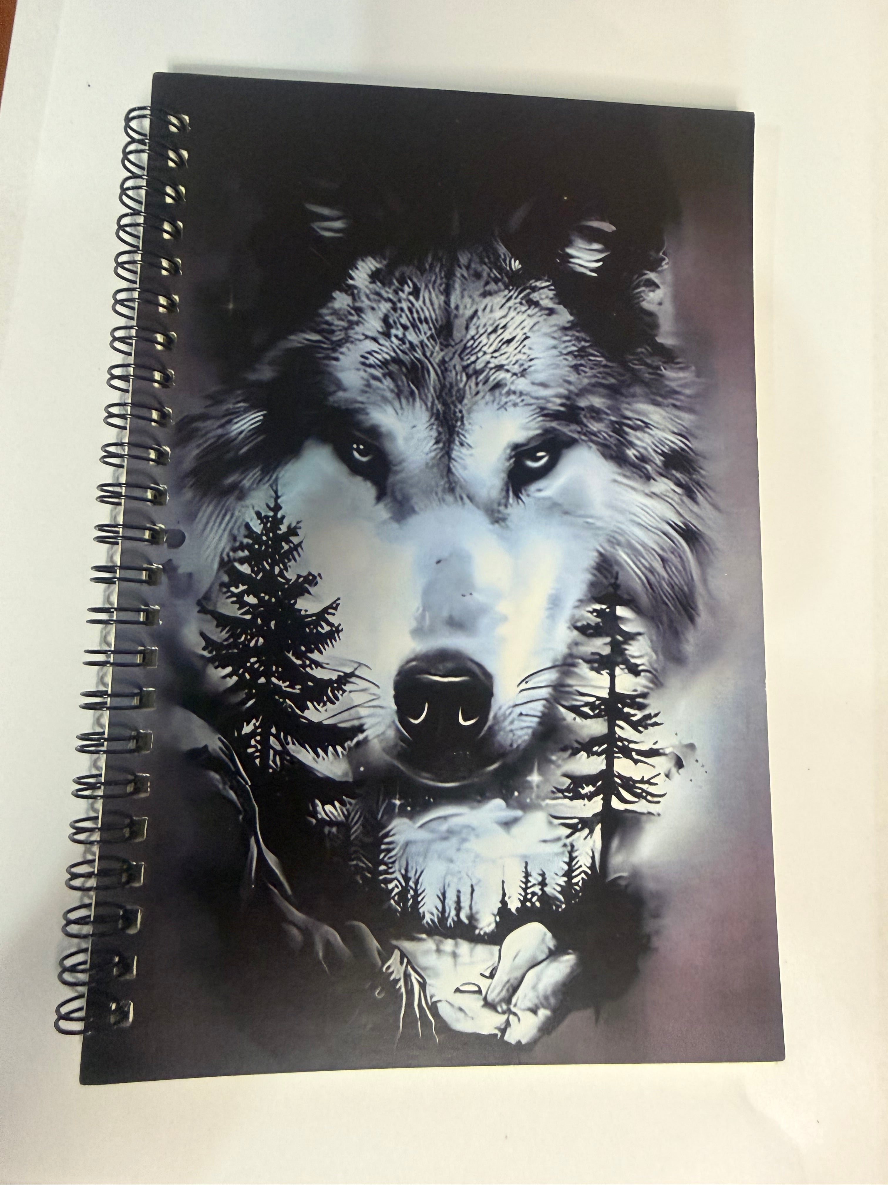 Enchanted Wolf A5 Spiral Bound Ruled Notebook