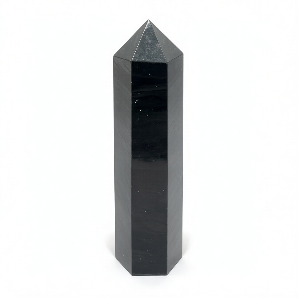 Silver Sheen Obsidian Six-Sided Points