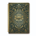 Golden Lotus Mandala A5 Spiral Bound Ruled Notebook