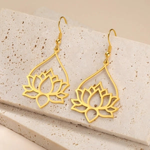Golden Lotus Reverie Drop Earrings