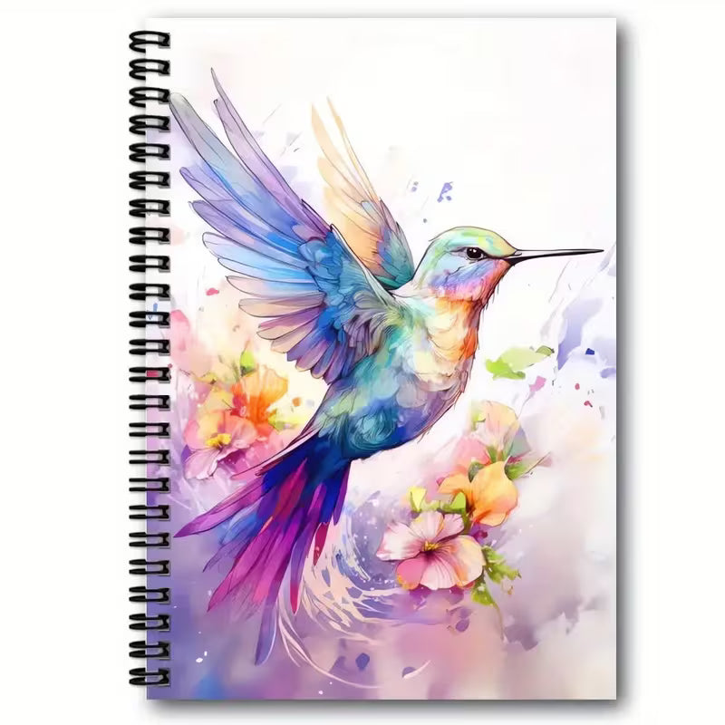 Watercolour Hummingbird A5 Spiral Bound Ruled Notebook