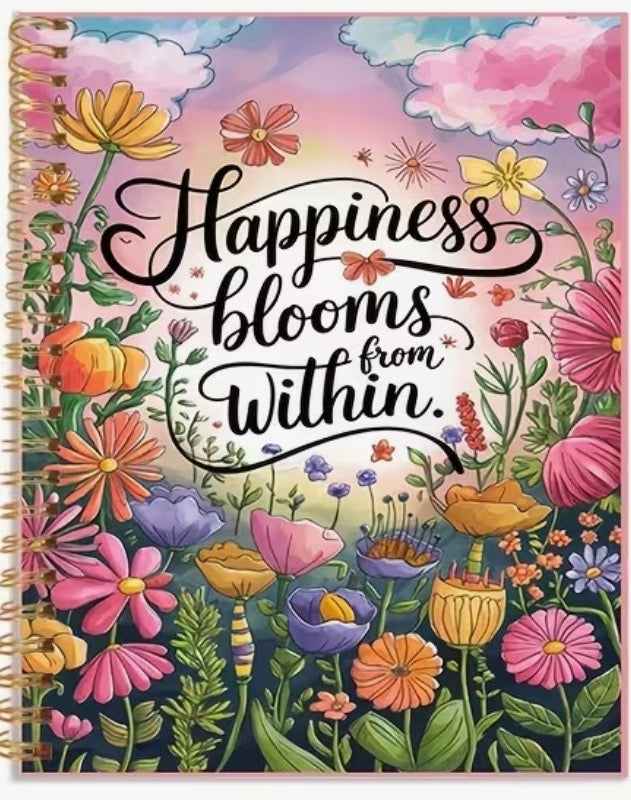 Happiness Blooms A5 Spiral Ruled Notebook