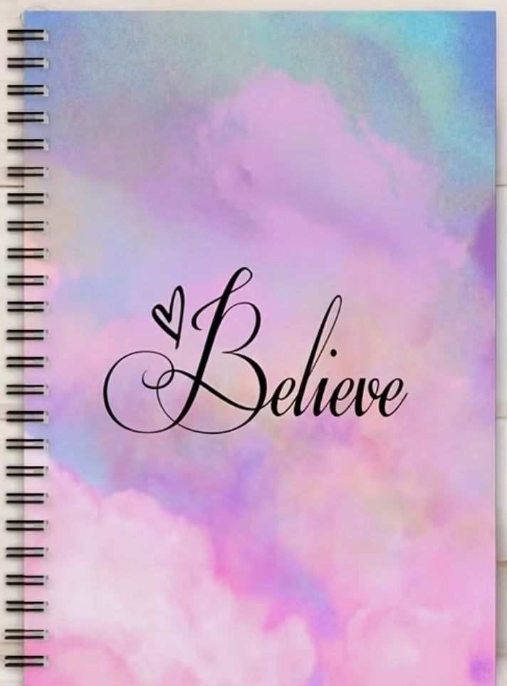 Believe A5 Spiral Bound Ruled Notebook