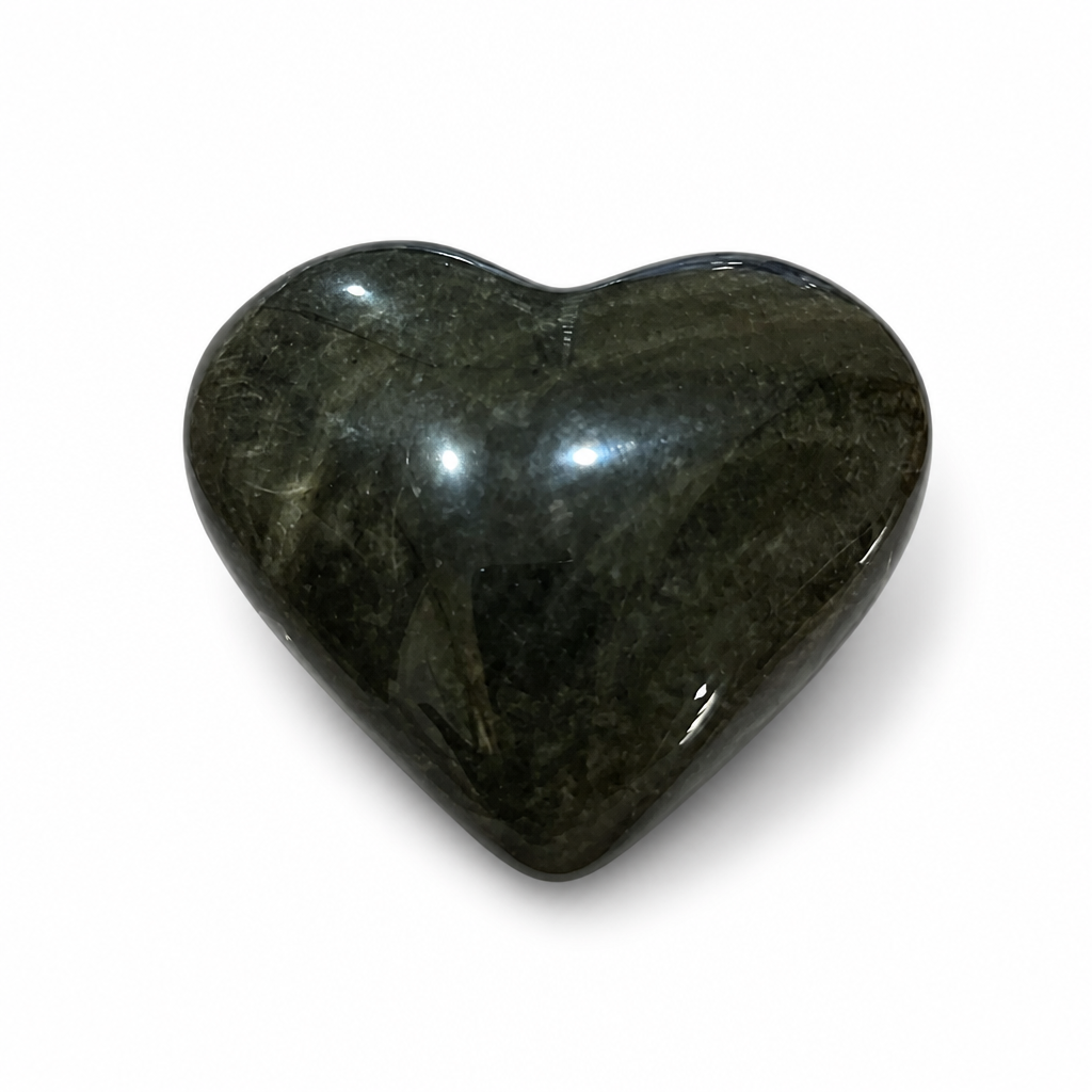 Gold Sheen Obsidian Hearts